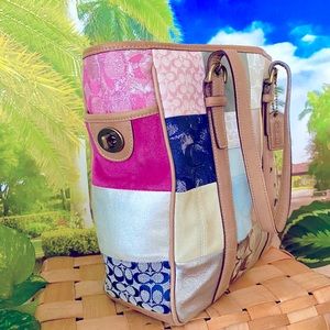 Coach Leather Patchwork Leather Tote/Handbag/Purse